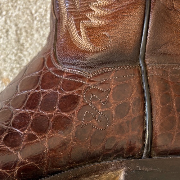 Custom Men's Brown Leather Western Boots - Picture 2 of 10